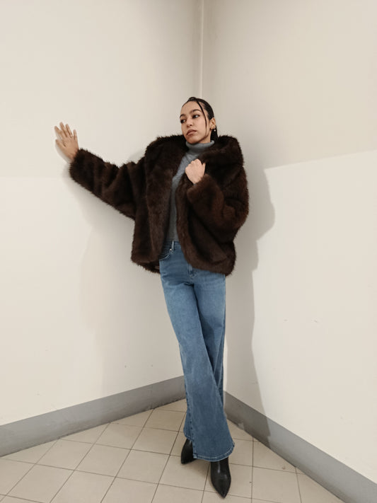 ECO PELLICCIA CAPPUCCIO TWO WAY