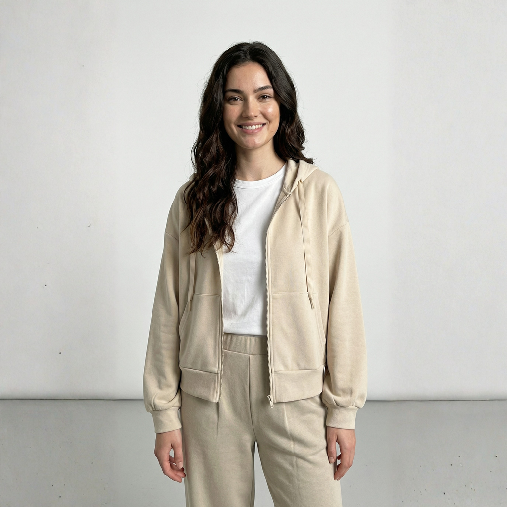 FELPA CROPPED CON CAPPUCCIO VERO MODA