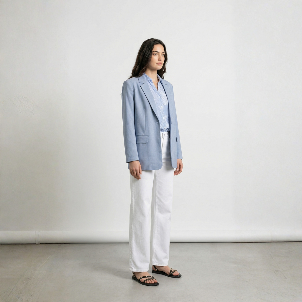 CAMICIA A RIGHE RICAMATA ONLY