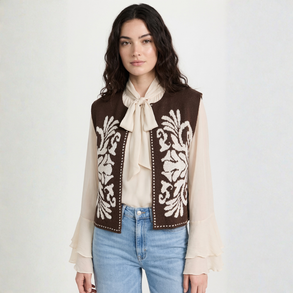GILET CON RICAMO TWO WAY