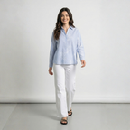 CAMICIA A RIGHE RICAMATA ONLY