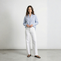 CAMICIA A RIGHE RICAMATA ONLY