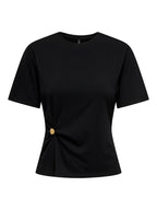 T-SHIRT ELENA CON BOTTONE ORO ONLY