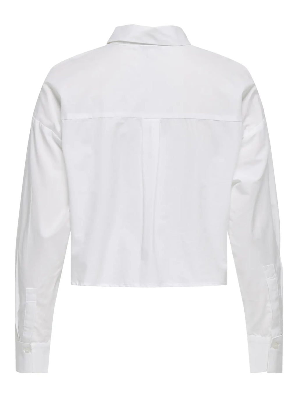 CAMICIA CROPPED CON PERLE A FIORI ONLY