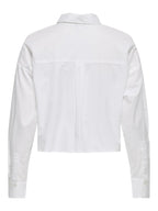 CAMICIA CROPPED CON PERLE A FIORI ONLY