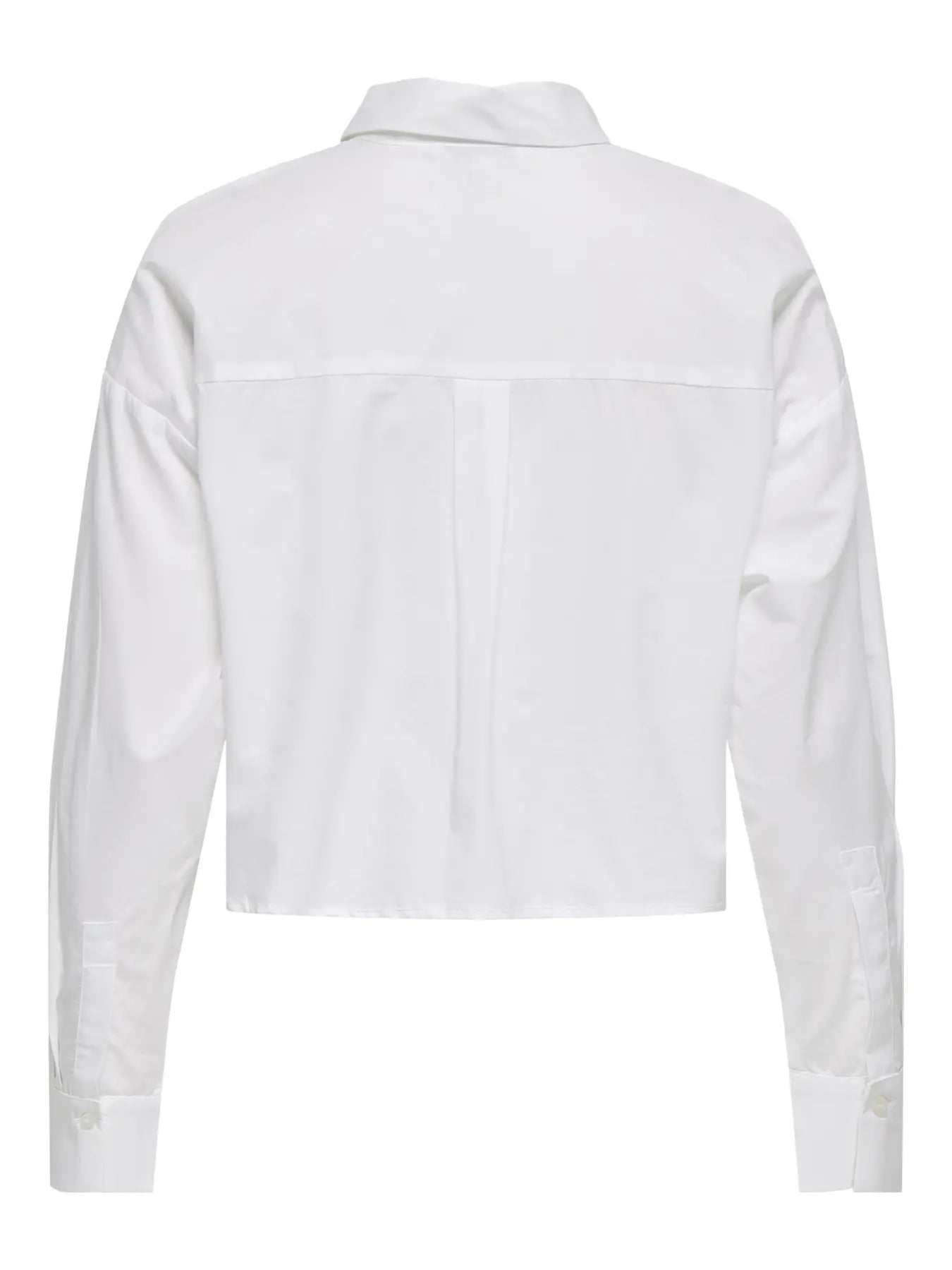CAMICIA CROPPED CON PERLE A FIORI ONLY