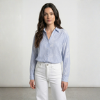 CAMICIA A RIGHE RICAMATA ONLY