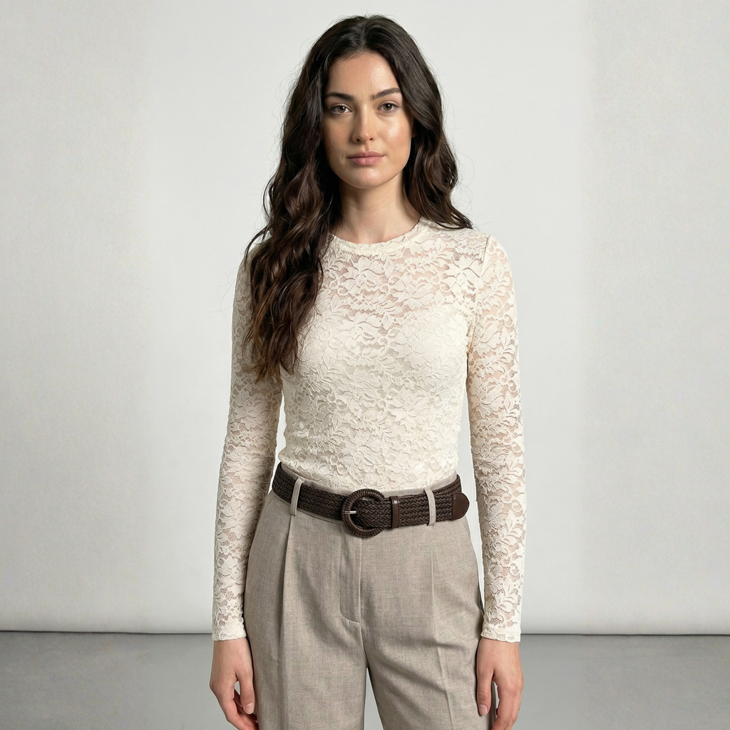 TOP IN PIZZO MANICHE LUNGHE ONLY