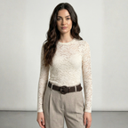 TOP IN PIZZO MANICHE LUNGHE ONLY
