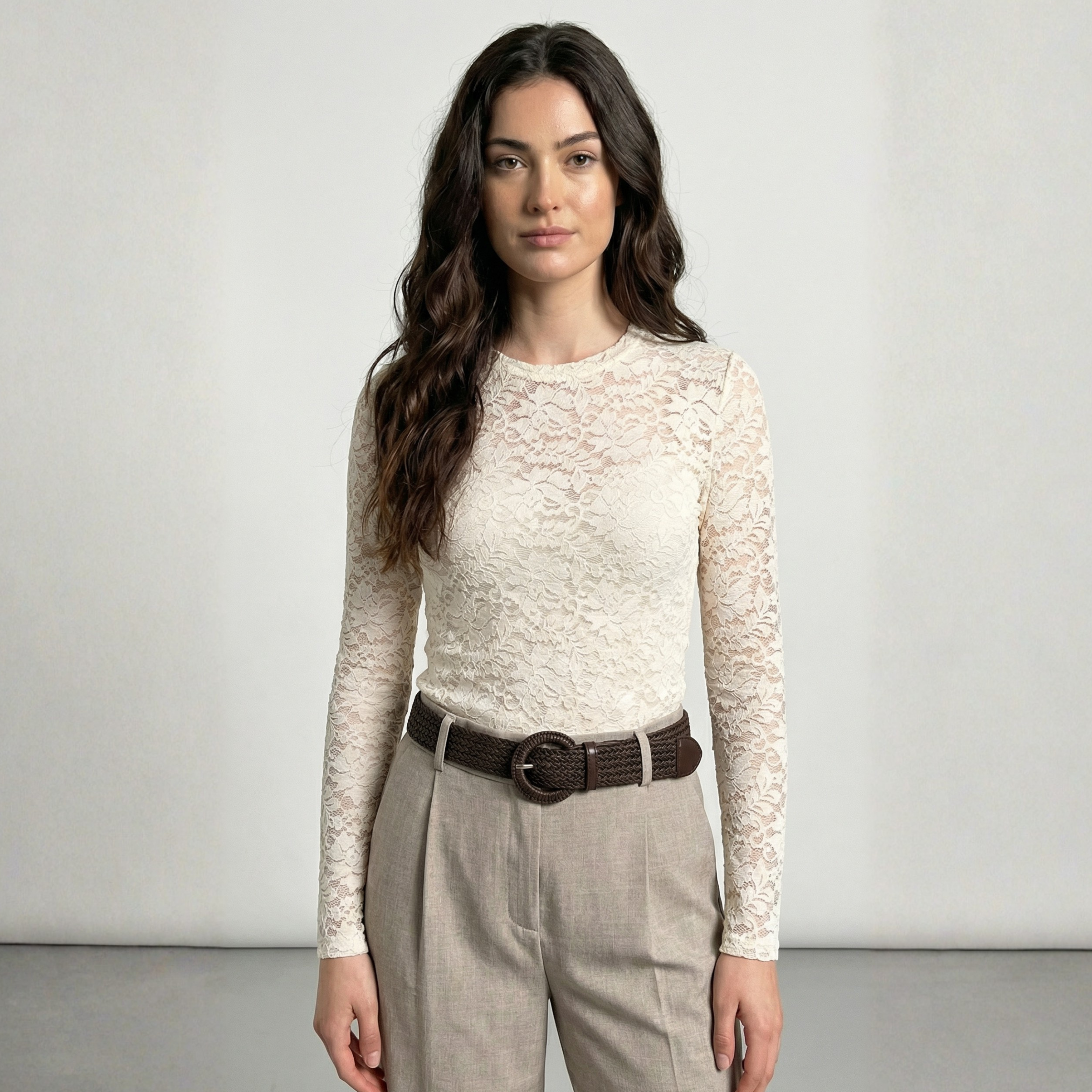 TOP IN PIZZO MANICHE LUNGHE ONLY
