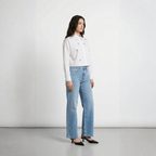 CAMICIA CROPPED CON PERLE A FIORI ONLY