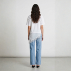 T-SHIRT CON INSERTI IN RASO E PIZZO TWO WAY