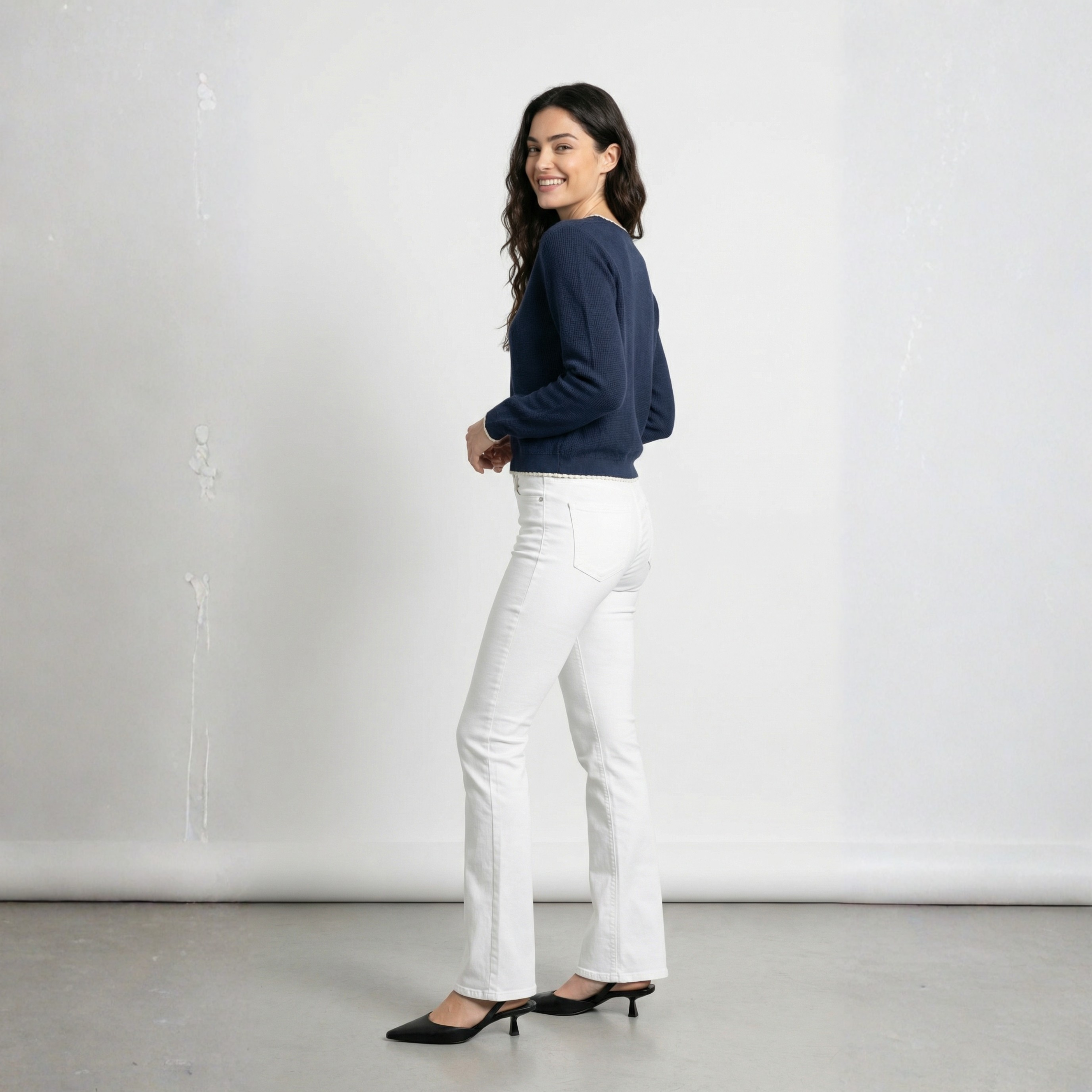 JEANS FLARED BLUSH ONLY