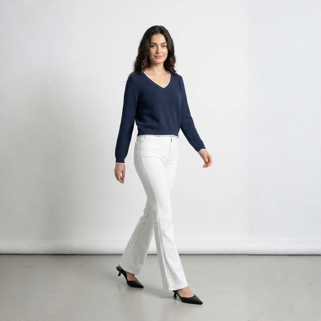 JEANS FLARED BLUSH ONLY