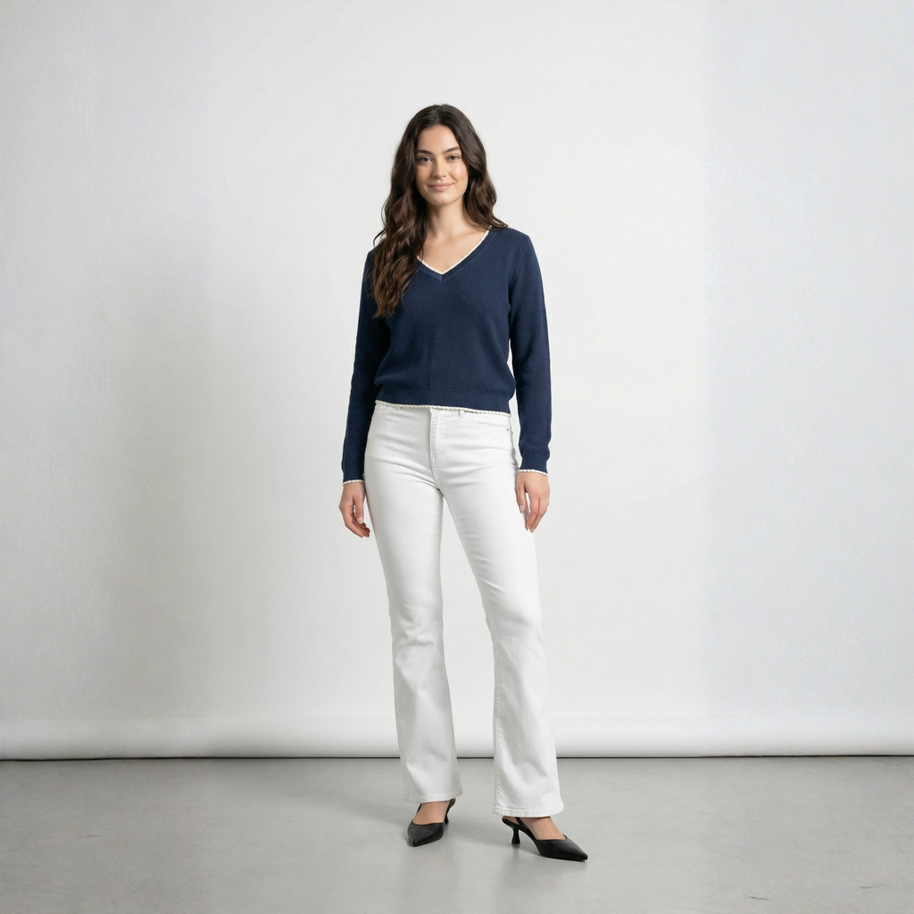 JEANS FLARED BLUSH ONLY