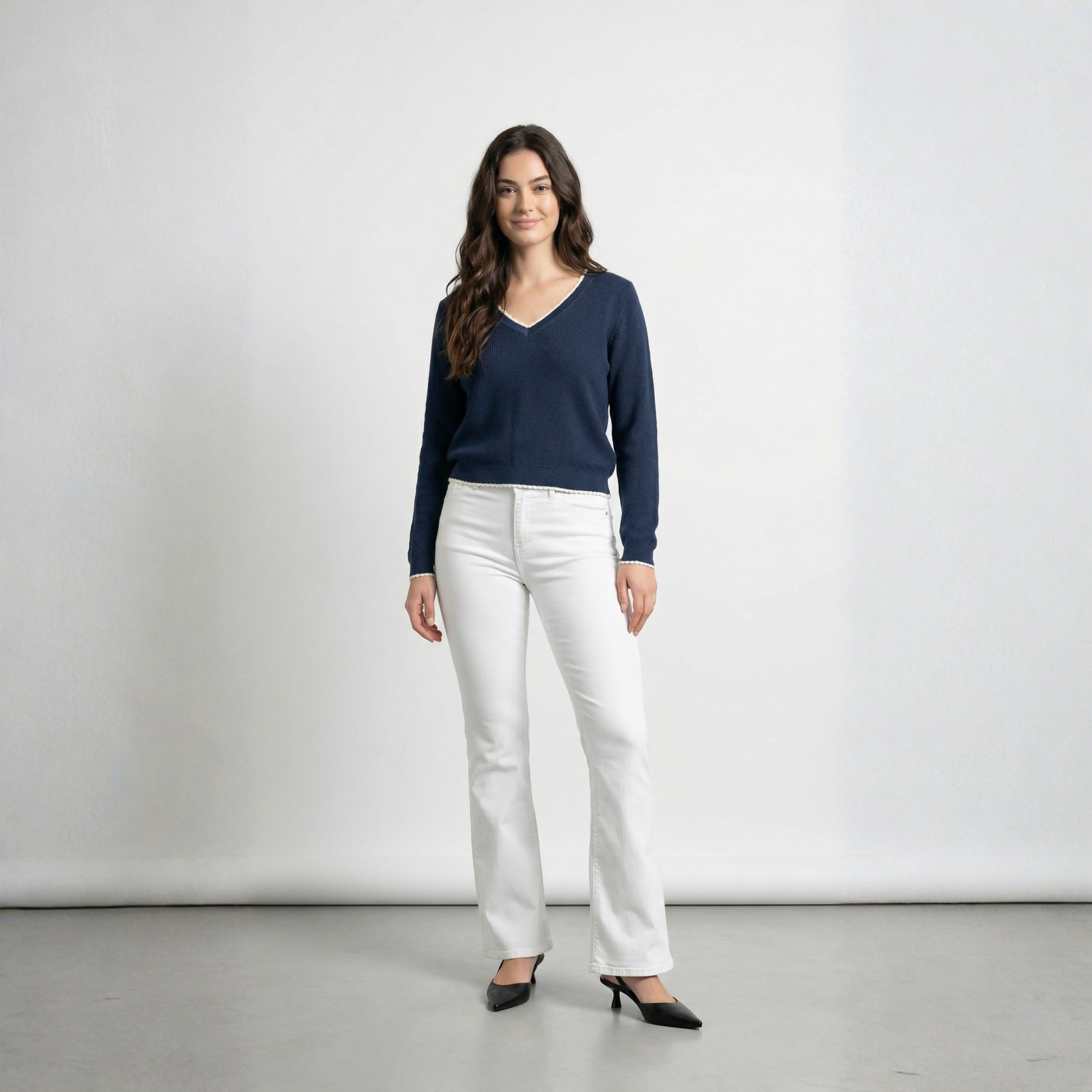 JEANS FLARED BLUSH ONLY