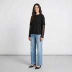 T-SHIRT MANICHE IN PIZZO TWO WAY