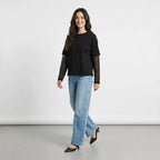 T-SHIRT MANICHE IN PIZZO TWO WAY
