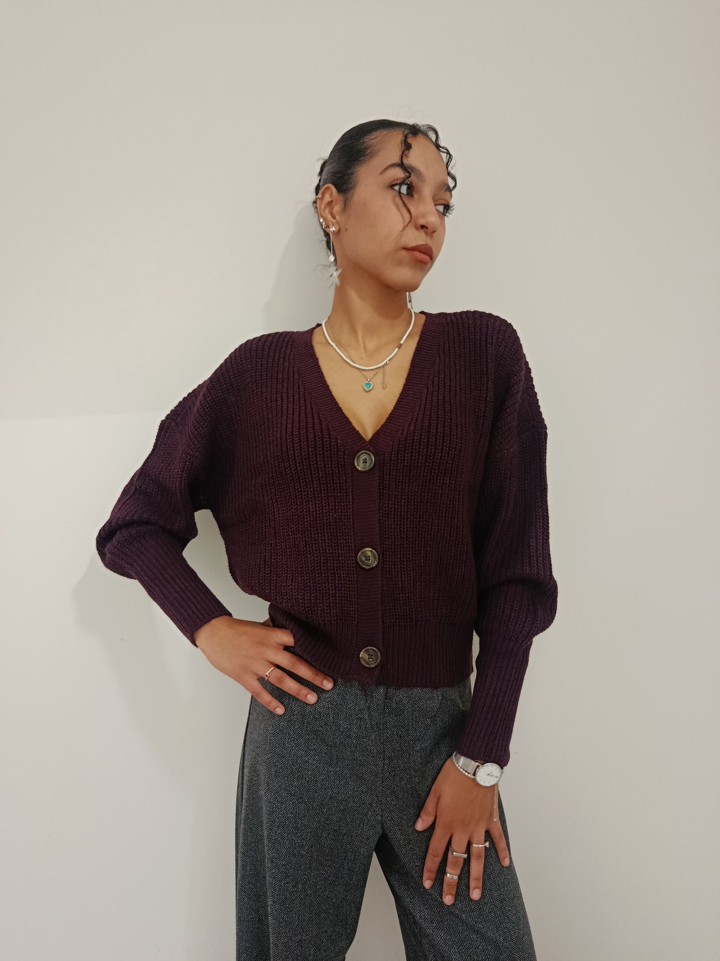 CARDIGAN CROPPED SCOLLO A V VERO MODA