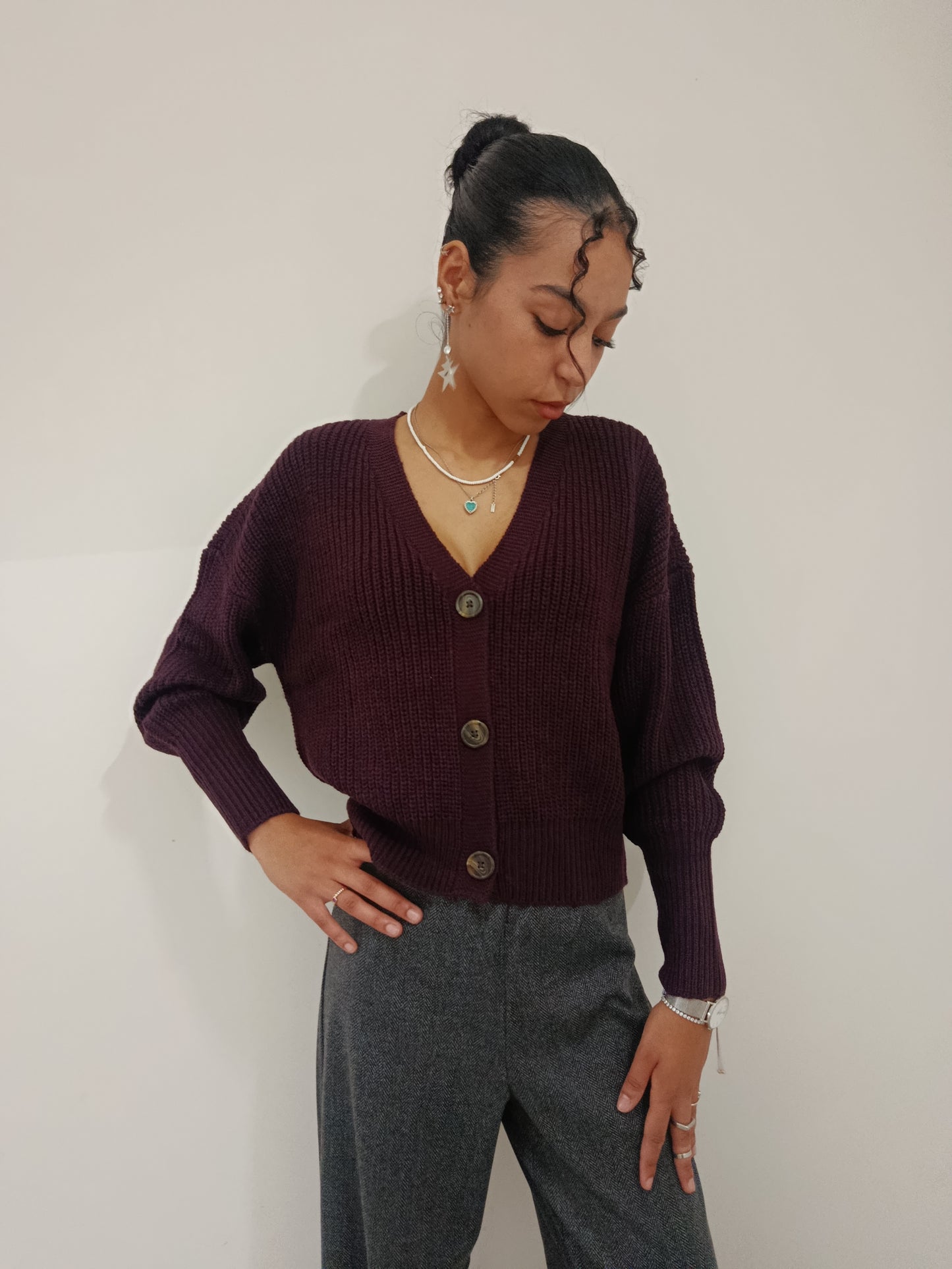 CARDIGAN CROPPED SCOLLO A V VERO MODA