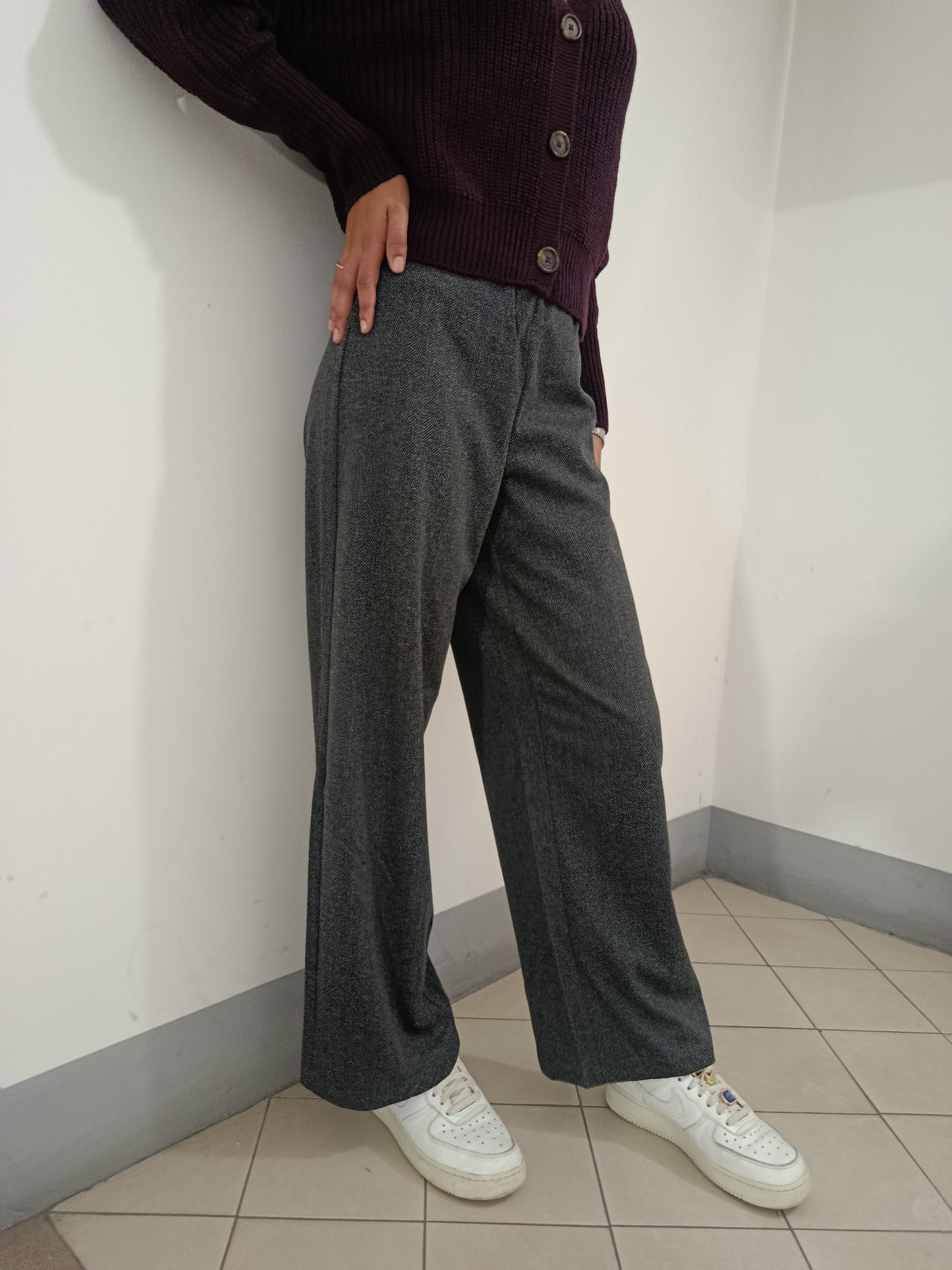 PANTALONE SPINATO WIDE LEG VERO MODA