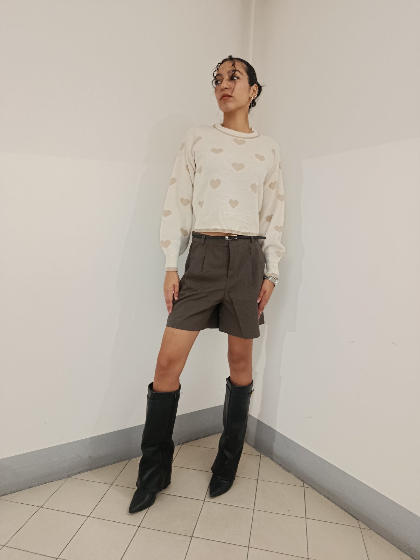 BERMUDA SHORTS CHECK CON CINTURA ONLY