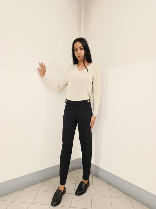 PANTALONE BOTTONE A SIGARETTA ONLY