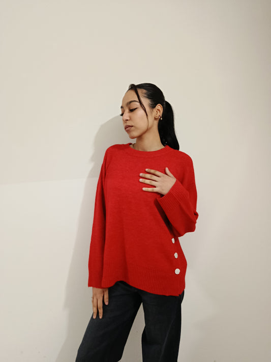 PULLOVER LOOSE BOTTONI SU SPACCO ONLY