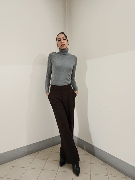 PANTALONE GEGGO WIDE LEG CIOCCOLATO JDY