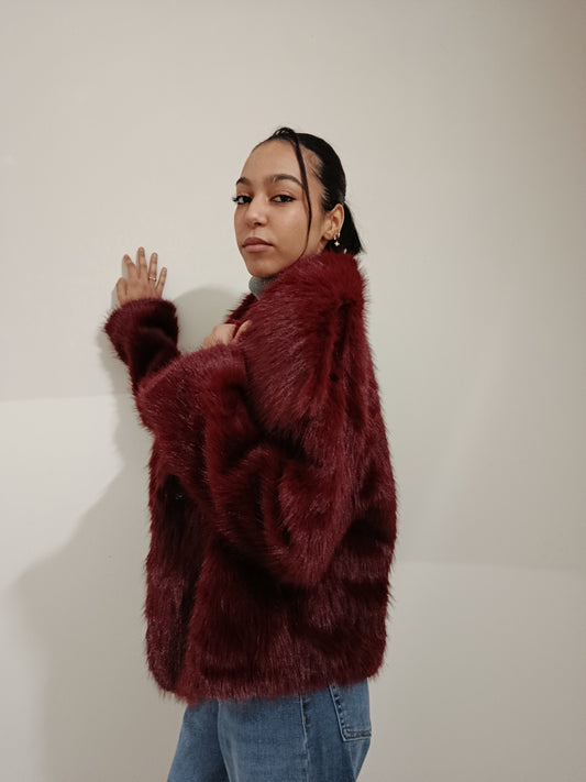 ECO PELLICCIA BORDEAUX TWO WAY