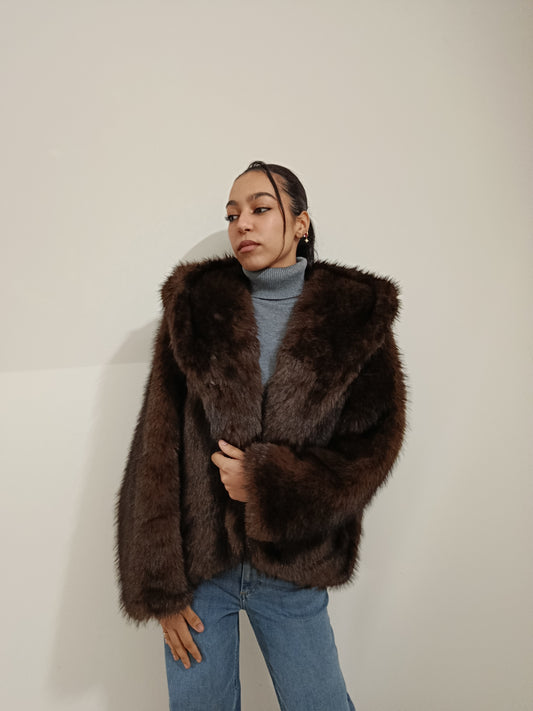 ECO PELLICCIA CAPPUCCIO TWO WAY