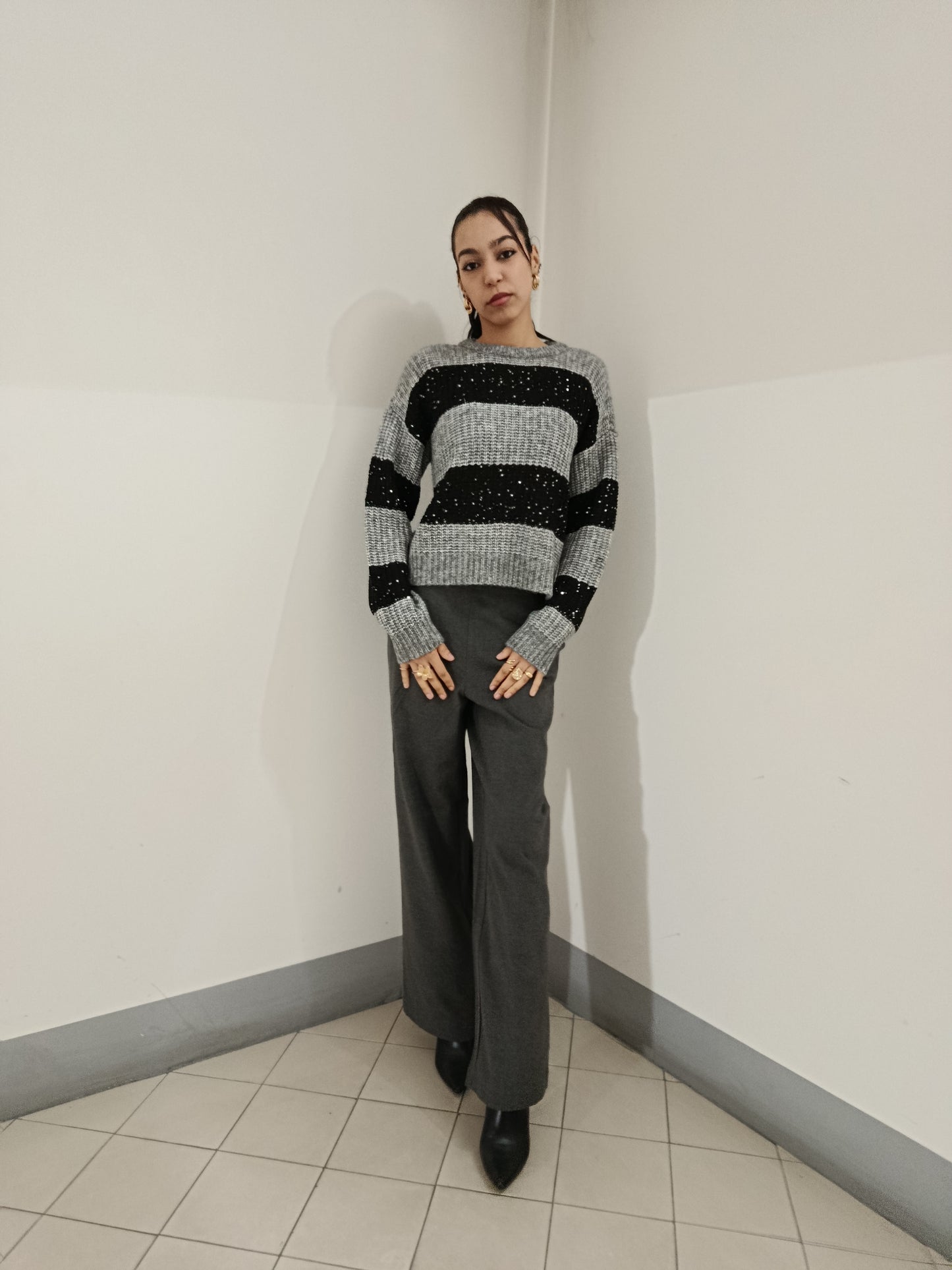 PULLOVER RIGHE PAILETTES VERO MODA