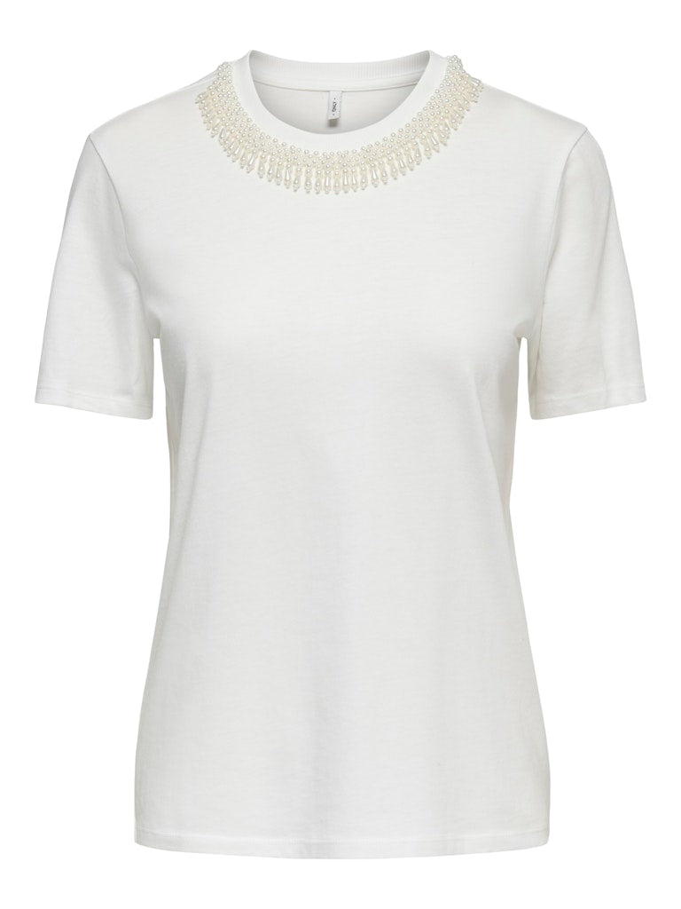 T-SHIRT CON STRASS SU GIROCOLLO ONLY