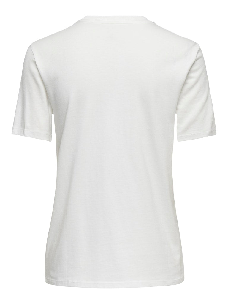 T-SHIRT CON STRASS SU GIROCOLLO ONLY
