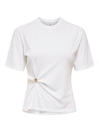 T-SHIRT ELENA CON BOTTONE ORO ONLY